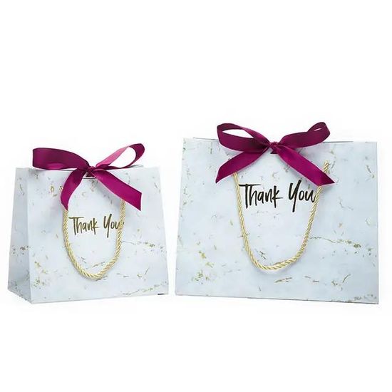 Jewelry Gift Paper Bag with Small Ribbon Handle - Small 26x10x32cm