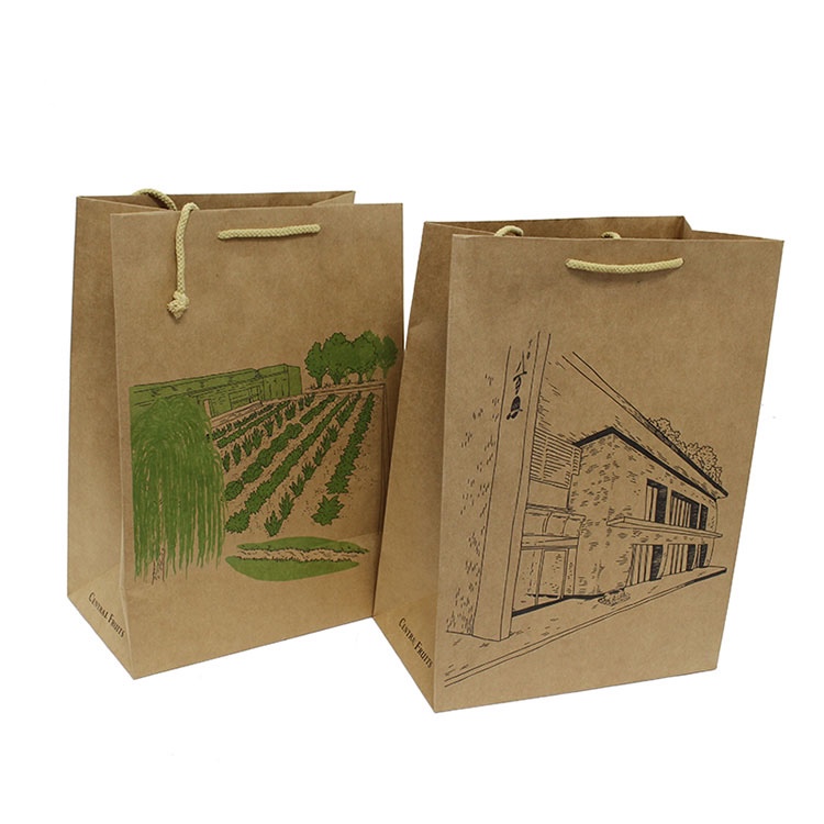 Black Kraft Paper Bag with Die-cut Handle - Small 26x10x32cm