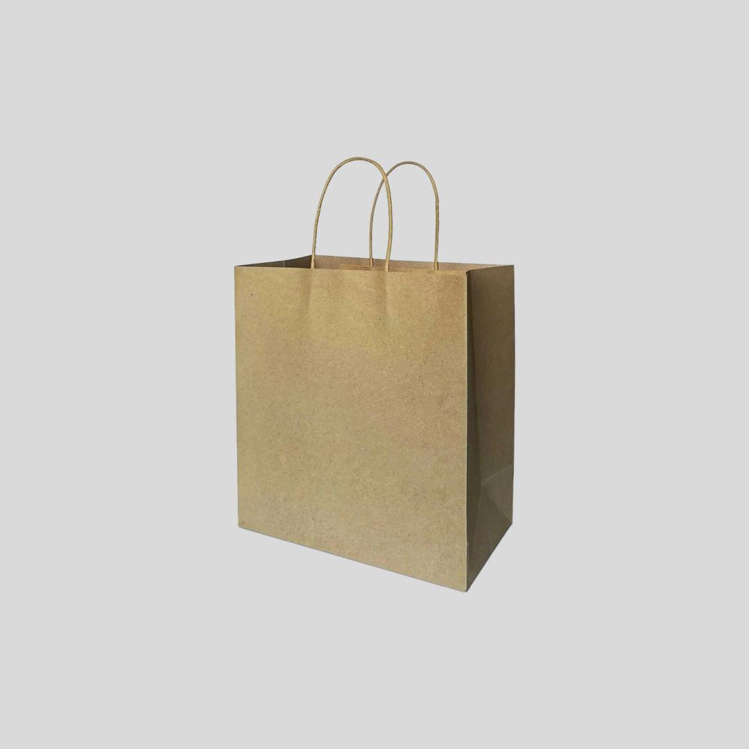 White Kraft Shopping Bag with Twisted Handle - Small 26x10x32cm