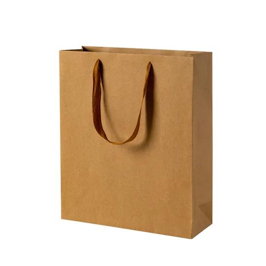 Fashion Shopping Bag with Embossed Logo and Satin Handle - Small 26x10x32cm