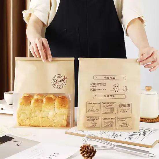 Paper Bread Bag with Clear Window - Small 26x10x32cm