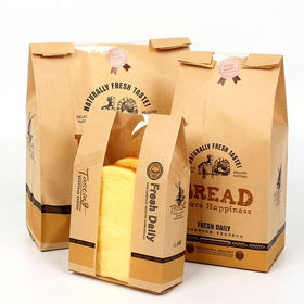 Paper Bread Bag with Clear Window - Extra Large 34x13x40cm