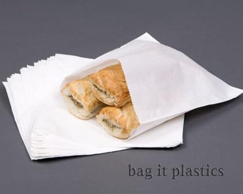 Greaseproof Flat Bottom Takeaway Bag - Small 26x10x32cm