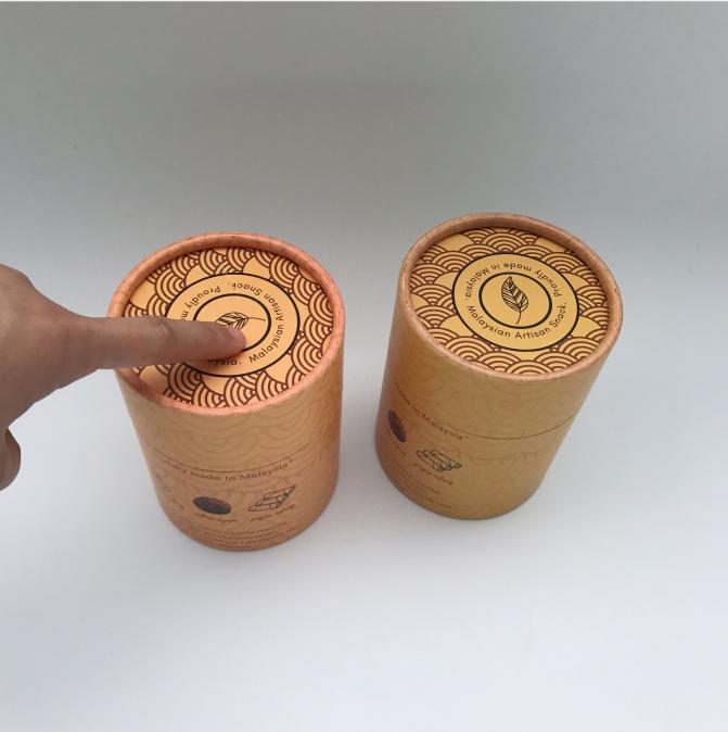 Round Kraft Paper Tube with Iron Lid for Tea