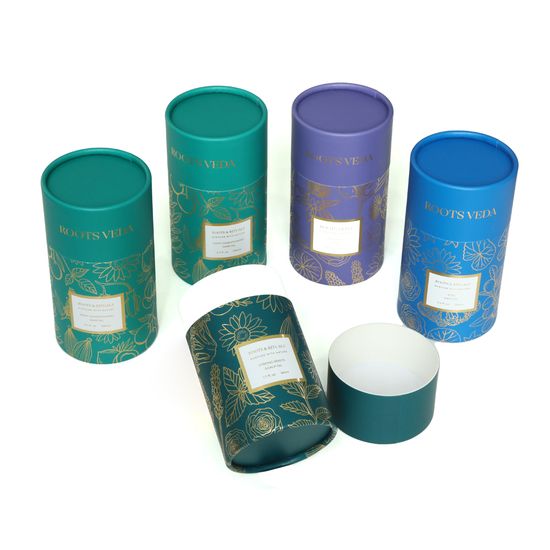 Candle Packaging Paper Tube with Gold Foil