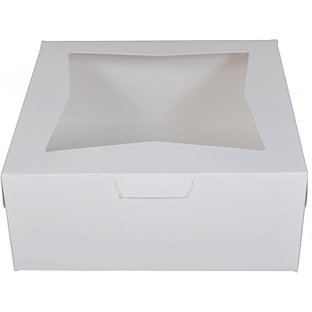 Bakery Cake Box with Clear PVC Window and Handle - Small 24x18x8cm