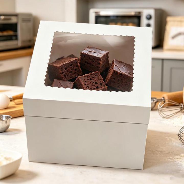 Bakery Cake Box with Clear PVC Window and Handle - Extra Large 32x24x12cm