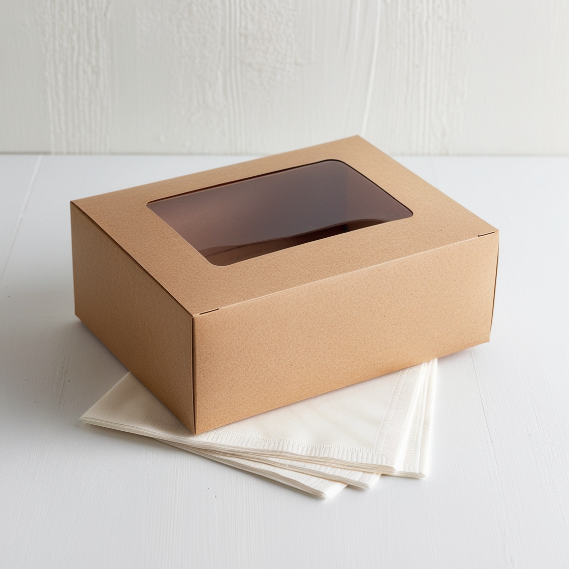 Brownie Folding Carton with Front Window - Small 24x18x8cm