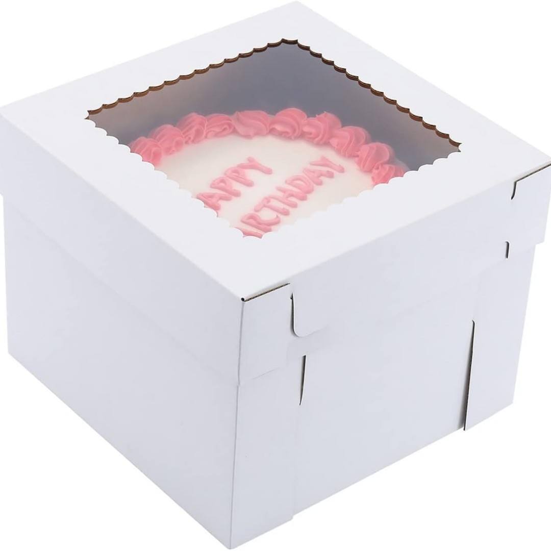 Brownie Folding Carton with Front Window - Large 28x20x10cm