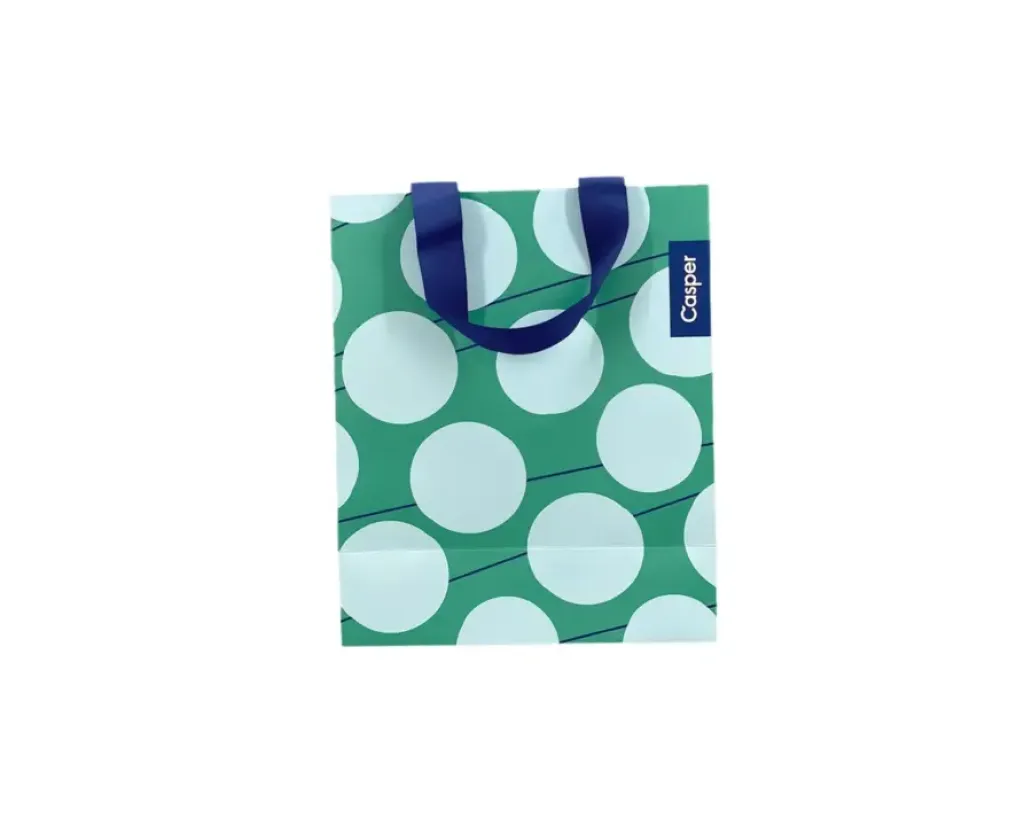 ECO Friendly Paper Bag With Silk Fabric Handle Beauty Shopping Bags