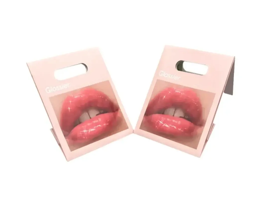 Pink Cosmetic Shopping Bags with Clear Window