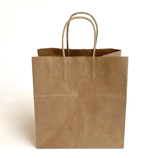 Kraft Paper Bag with Serrated Top - Small 26x10x32cm