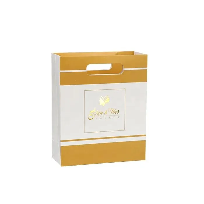 White Shopping Bag with Die-Cut Handles - Small 26x10x32cm