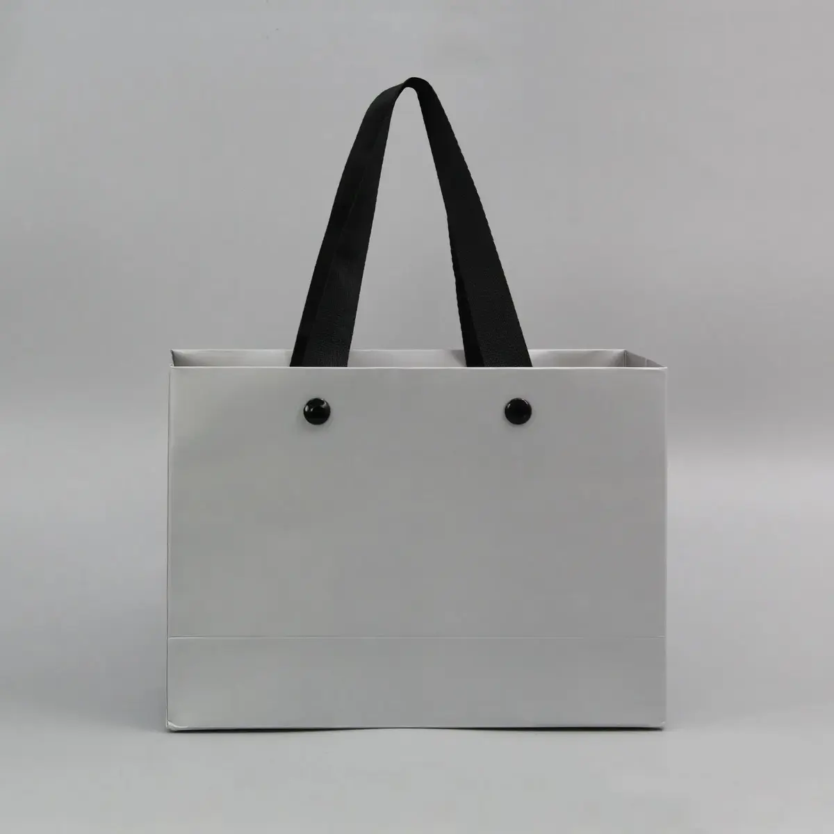 Light Grey Shopping Bag with Black Rope Handles - Extra Large 34x13x40cm
