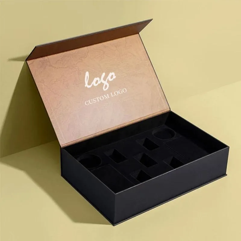 Black Rigid Gift Box with Velvet Lining - Large 28x20x10cm