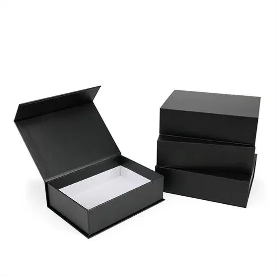 Black Rigid Gift Box with White Interior