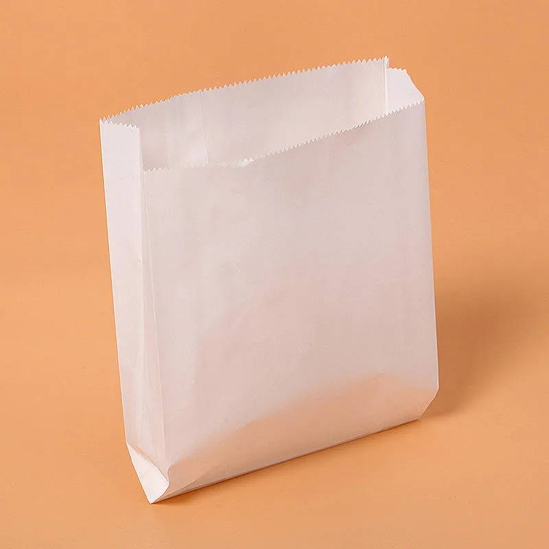 White Food Paper Bag with Serrated Edge