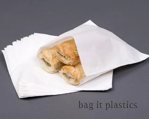 White Food Paper Bag with Pastry - Small 26x10x32cm