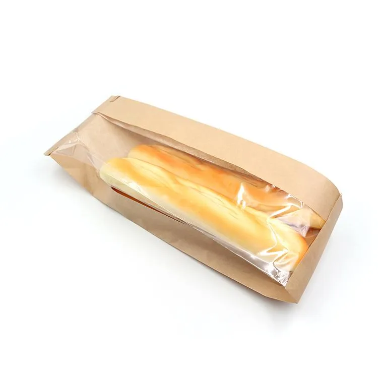 Kraft Baguette Bag with Window - Extra Large 34x13x40cm