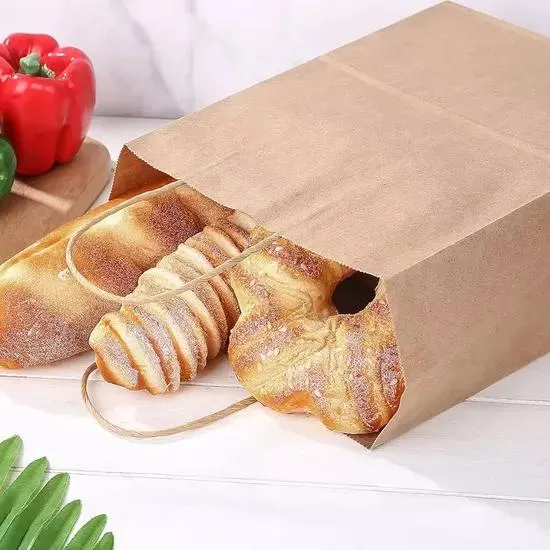 Kraft Food Paper Bag with Baguette - Extra Large 34x13x40cm