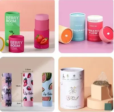 Paper Tube with Berry Print - Large 80x160mm