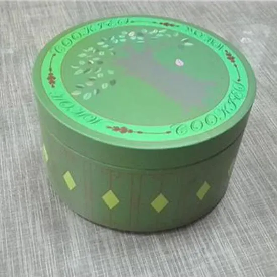 Green Paper Tube with Patterned Lid - Large 80x160mm
