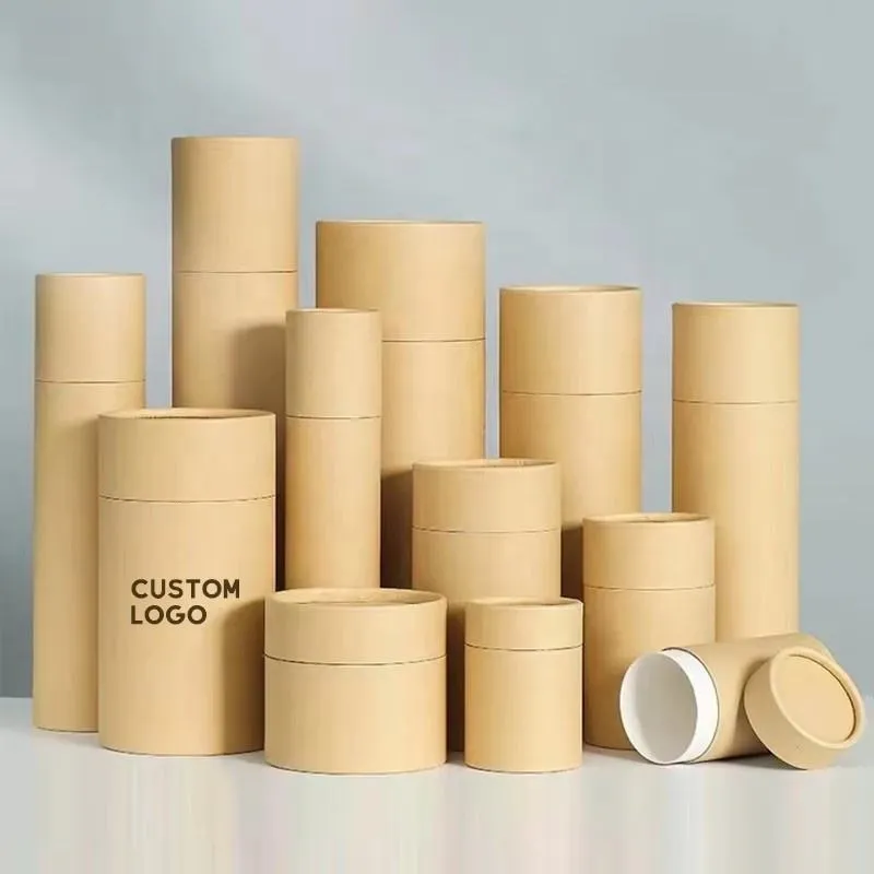 Kraft Paper Tube with Tea Label - Small 75x150mm