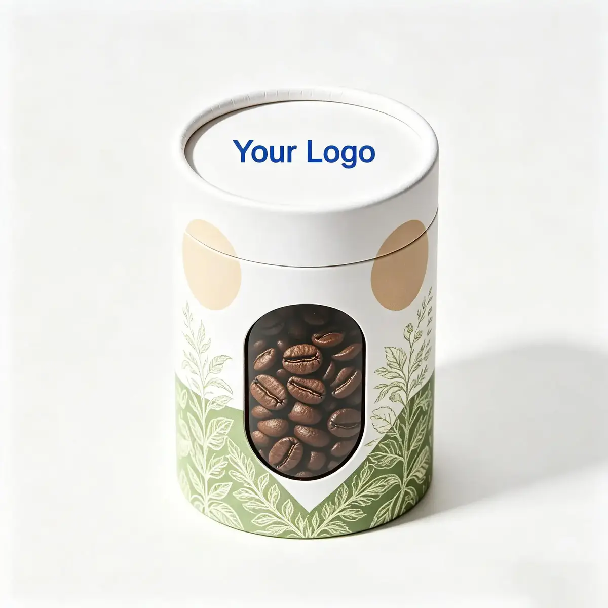 Kraft Paper Tube with Coffee Display - Extra Large 100x180mm