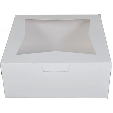 Cake Box with Square Window and Handle - Small 24x18x8cm