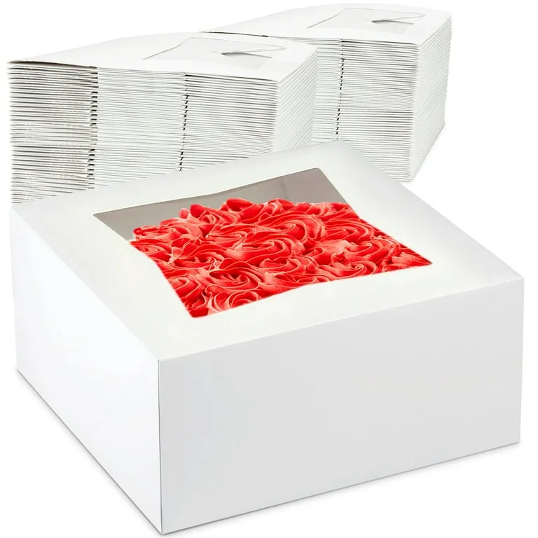 Bakery Box with Floral Window - Extra Large 32x24x12cm